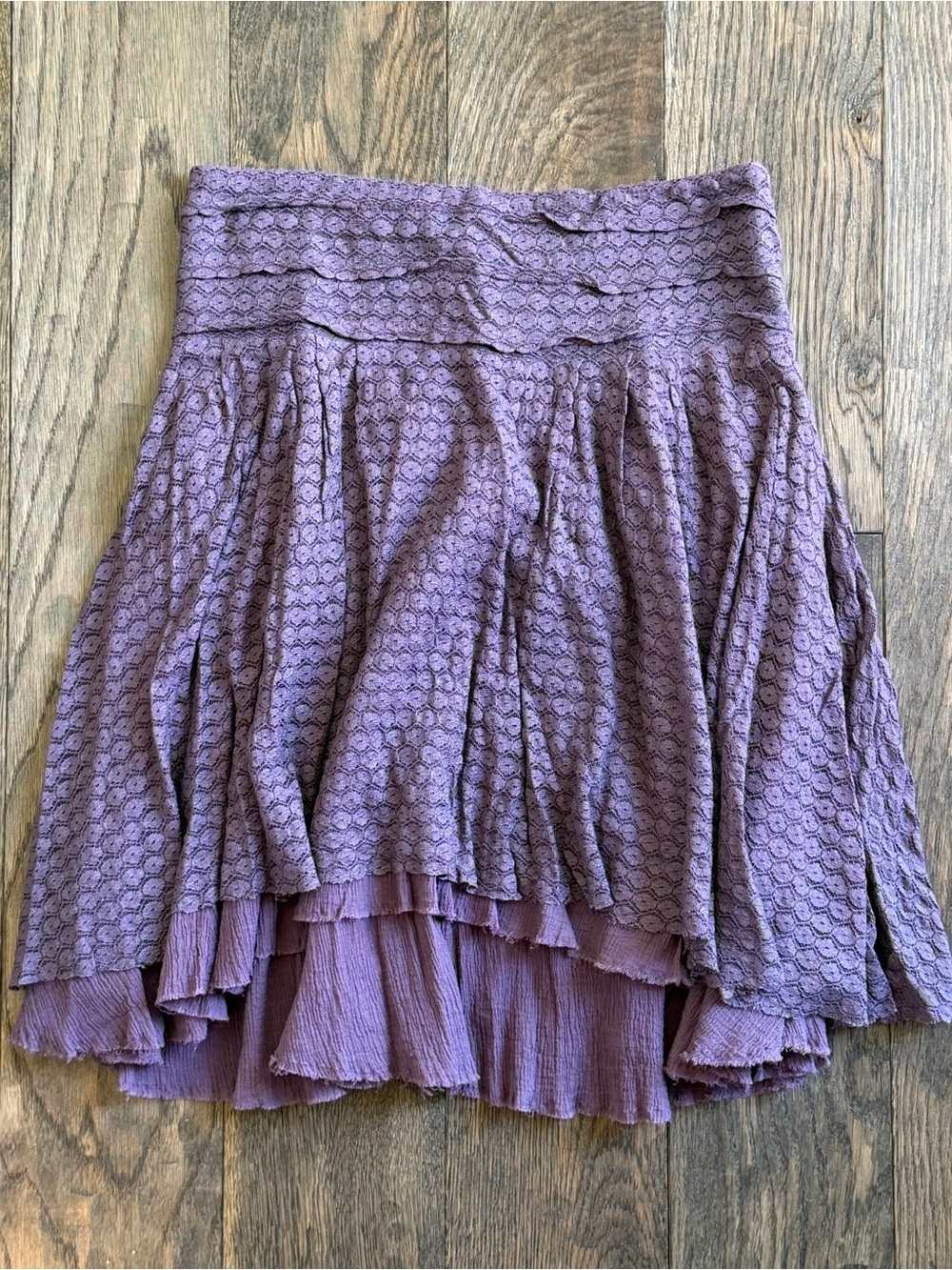 Free People Lavender Layered Skirt - Flowy Textured Design